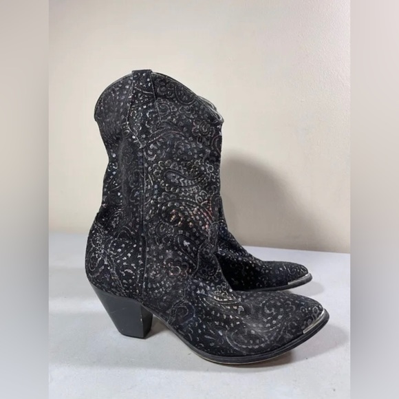 DINGO VINTAGE COWBOY SUEDE LEATHER BOOTS SIZE 8 - Picture 5 of 6